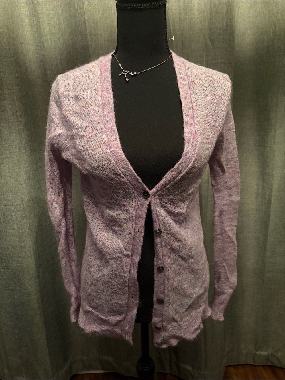 J. Crew Light Lavender Button-Front Cardigan